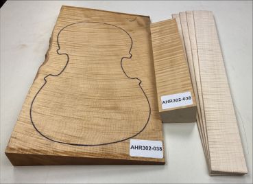 Satz B+Z+H Riegelahorn Violine, 1-tlg. Boden Einzelstück #038